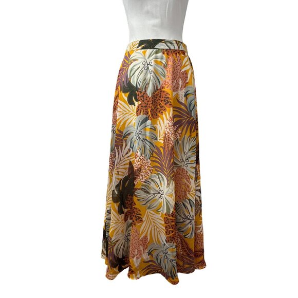 Mix Nouveau Womens Bohemian Tropical Maxi Skirt Elastic Waist Lightweight Size M - Picture 1 of 8